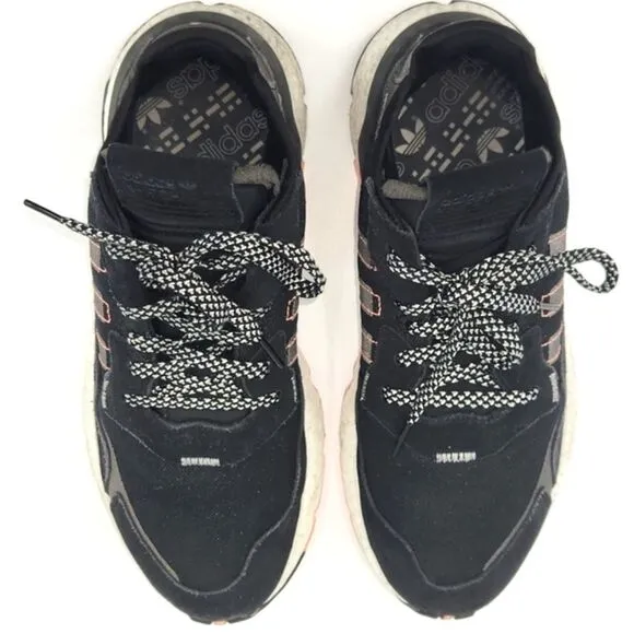 Adidas Nite Jogger Black Solar Orange Shoes Sneakers FW0187 Mens Size 10
