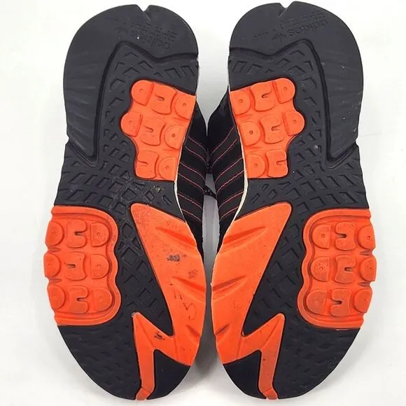 Adidas Nite Jogger Black Solar Orange Shoes Sneakers FW0187 Mens Size 10
