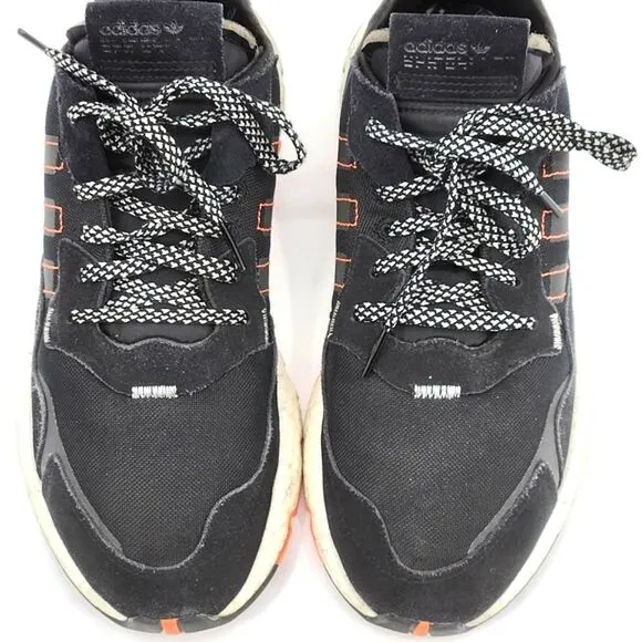 Adidas Nite Jogger Black Solar Orange Shoes Sneakers FW0187 Mens Size 10