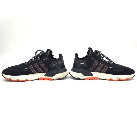 Adidas Nite Jogger Black Solar Orange Shoes Sneakers FW0187 Mens Size 10