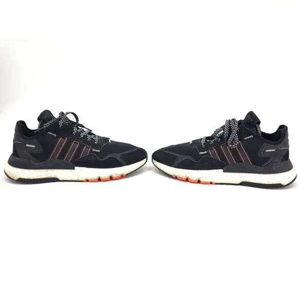 Adidas Nite Jogger Black Solar Orange Shoes Sneakers FW0187 Mens Size 10