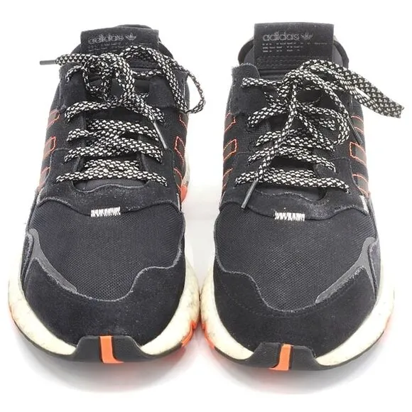 Adidas Nite Jogger Black Solar Orange Shoes Sneakers FW0187 Mens Size 10