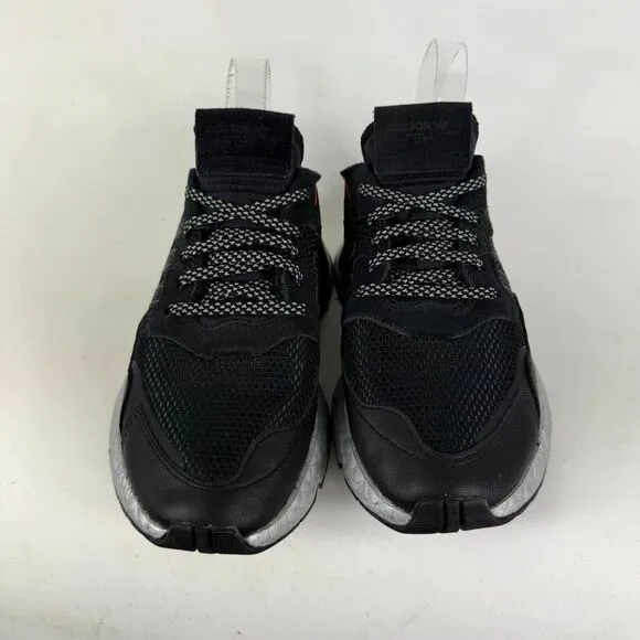 Adidas Nite Jogger Sneakers Women's 6 Core Black Lace-Up Running Sneakers FV4137