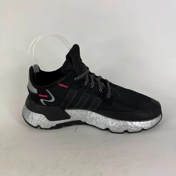 Adidas Nite Jogger Sneakers Women's 6 Core Black Lace-Up Running Sneakers FV4137