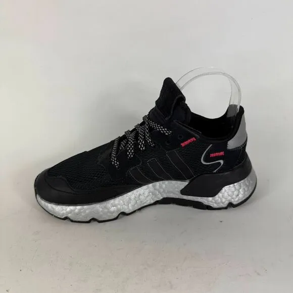 Adidas Nite Jogger Sneakers Women's 6 Core Black Lace-Up Running Sneakers FV4137