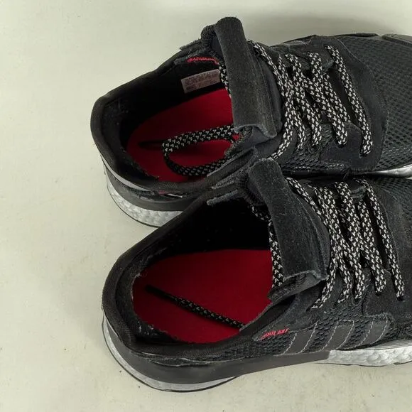 Adidas Nite Jogger Sneakers Women's 6 Core Black Lace-Up Running Sneakers FV4137