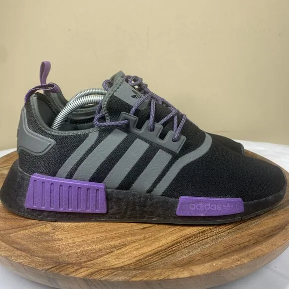 Adidas NMD R1 Black Ice Purple Mens Black And Purple Size 10 Running Shoes