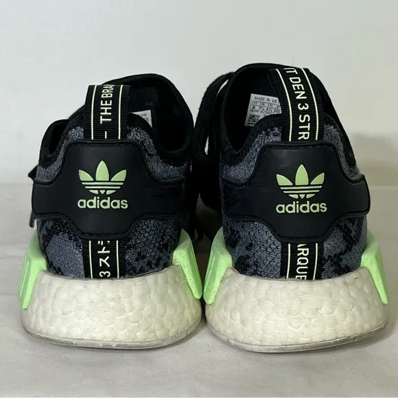 Adidas NMD R1 Snakeskin Size 8 Black Green Sneakers Shoes
