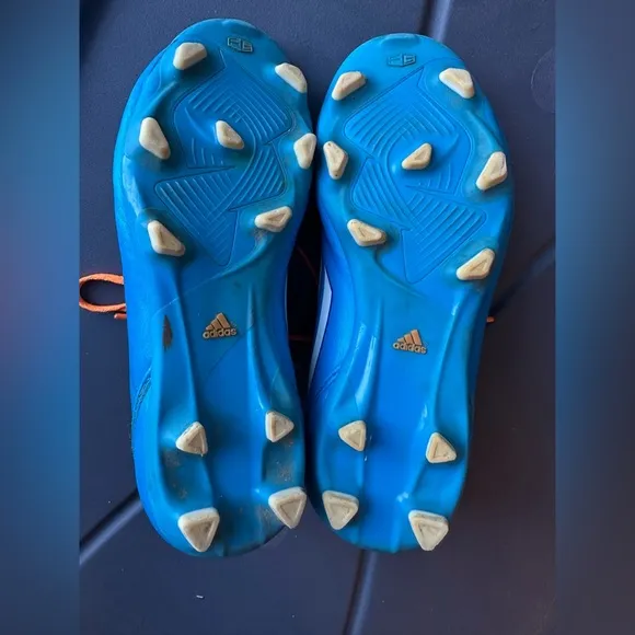 Adidas Outdoor Soccer Cleats Shoes Boys Solar Blue F10 TRX US 1 Orange Kids