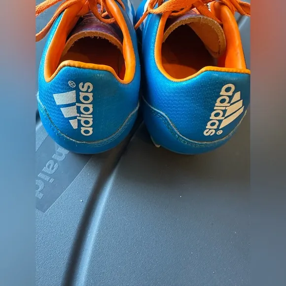 Adidas Outdoor Soccer Cleats Shoes Boys Solar Blue F10 TRX US 1 Orange Kids