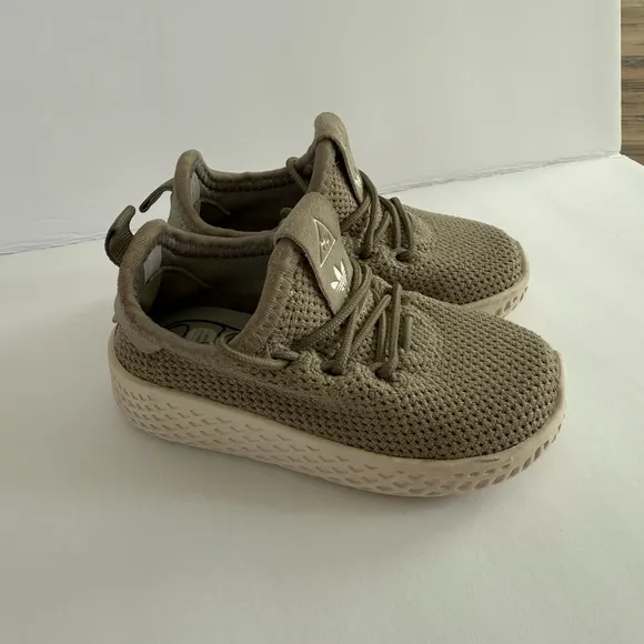 Adidas Pharrell Williams Tennis HU Infant Kids Shoes Beige Chalk White Green 5 K