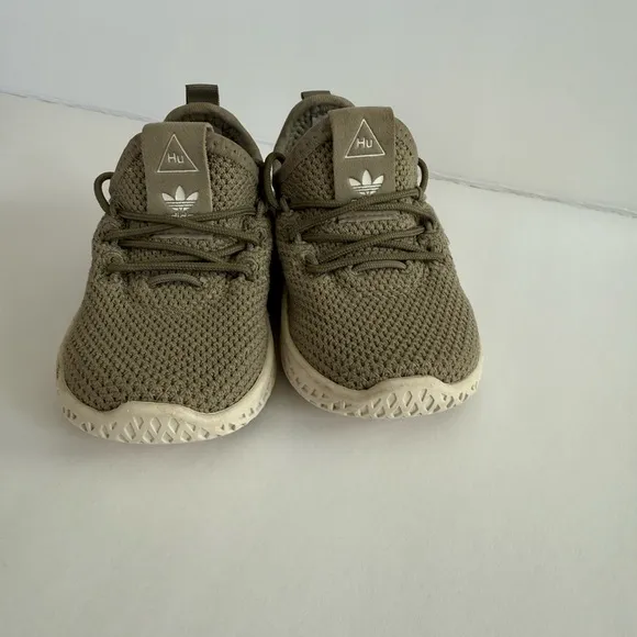 Adidas Pharrell Williams Tennis HU Infant Kids Shoes Beige Chalk White Green 5 K