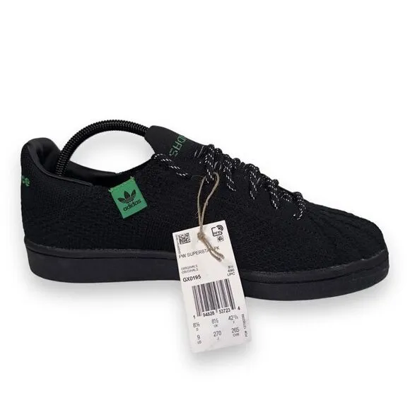 Adidas Pharrell x Superstar Primeknit 'Black' GX0195 Men's 9