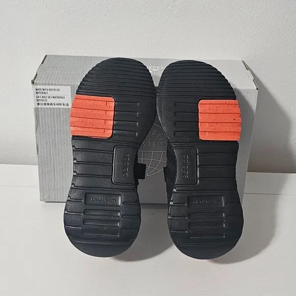 ADIDAS RACER TR21 C RUNNING SHOES IN BLACK AND ORANGE Kid's Size 13.5K GZ7230