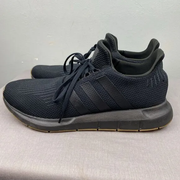 Adidas shoes men's 10.5 black lace swift run 1.0 ie7476 Gum NWOT NWOB