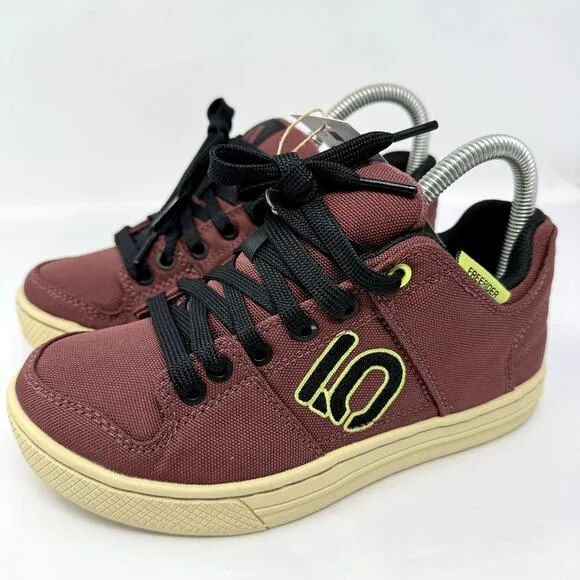 Adidas Sneaker Womens 5.5 Burgundy Five Ten Free rider Canvas Bike Shoes NEW$110