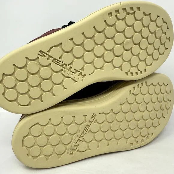 Adidas Sneaker Womens 5.5 Burgundy Five Ten Free rider Canvas Bike Shoes NEW$110