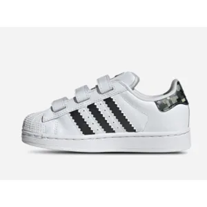 Adidas Superstar II Minecraft Creeper Preschool Size 13K White Black JQ87 NEW