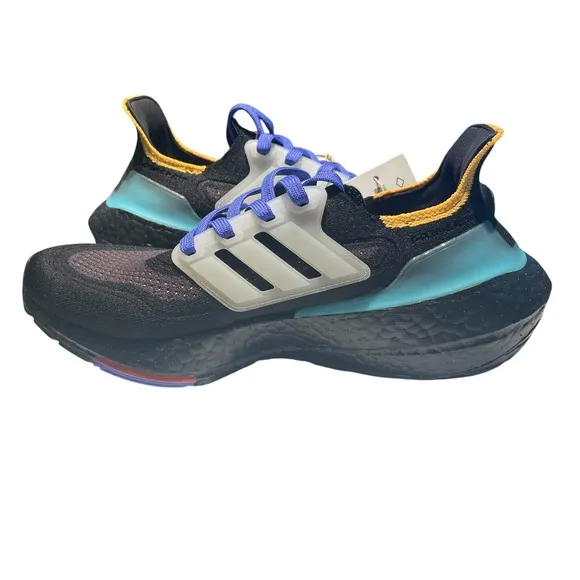 Adidas UltraBoost 21 J &quot;Black Pulse Aqua&quot; Running Shoes Kid's Size 5 GX2561