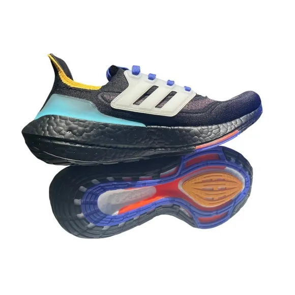 Adidas UltraBoost 21 J &quot;Black Pulse Aqua&quot; Running Shoes Kid's Size 5 GX2561