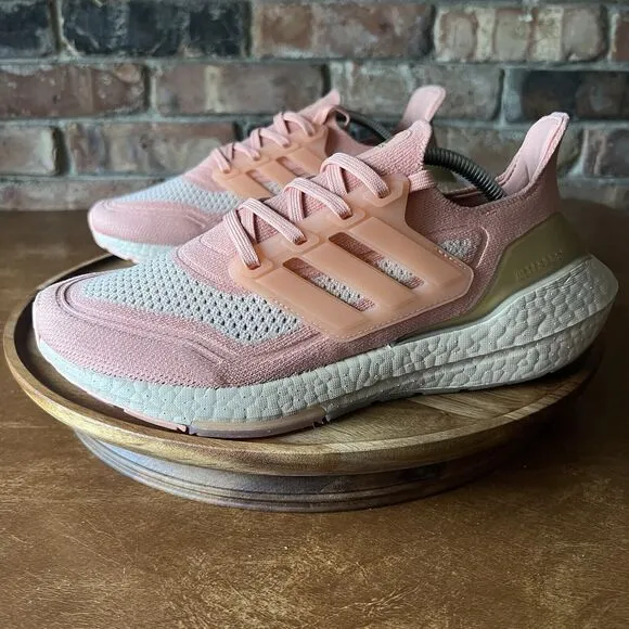 Adidas Ultraboost 21 Womens Ambient Blush Pink Athletic Running Shoe Size 8