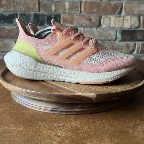 Adidas Ultraboost 21 Womens Ambient Blush Pink Athletic Running Shoe Size 8