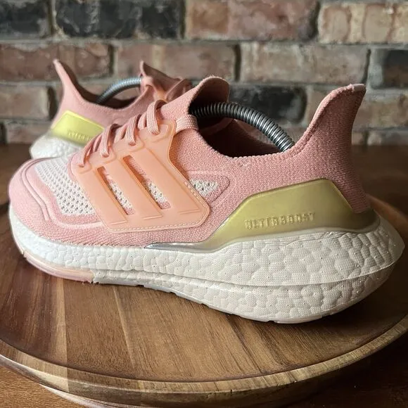 Adidas Ultraboost 21 Womens Ambient Blush Pink Athletic Running Shoe Size 8