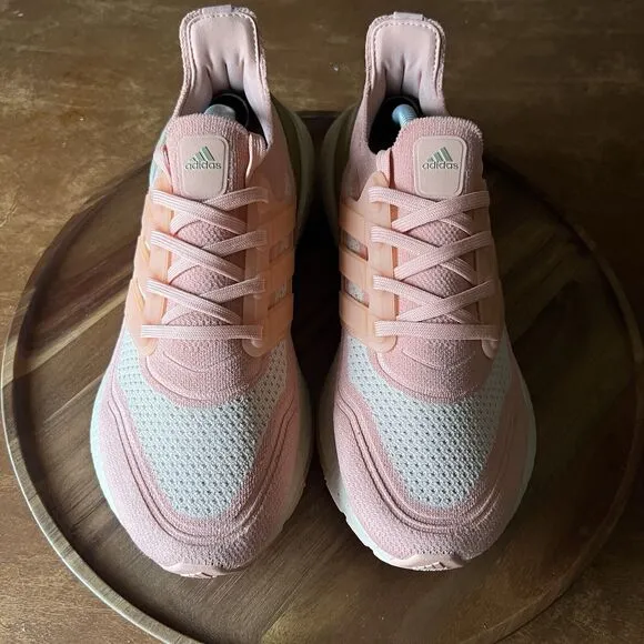 Adidas Ultraboost 21 Womens Ambient Blush Pink Athletic Running Shoe Size 8
