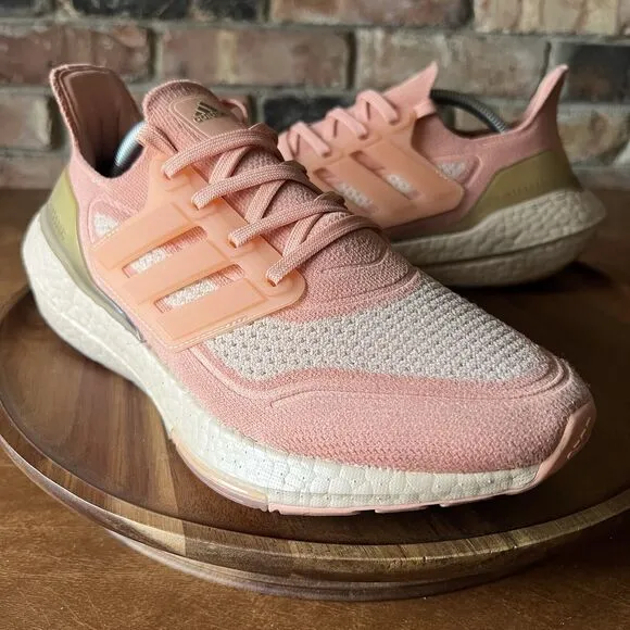 Adidas Ultraboost 21 Womens Ambient Blush Pink Athletic Running Shoe Size 8