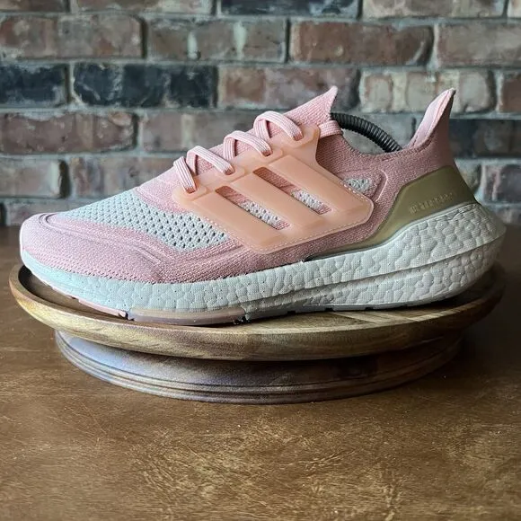 Adidas Ultraboost 21 Womens Ambient Blush Pink Athletic Running Shoe Size 8
