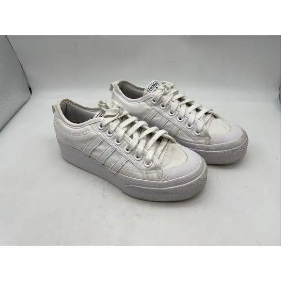 Adidas Women's Nizza White Platform Athletic‎ Sneakers Size 7