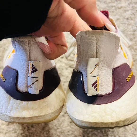 Adidas X ASU Ultra Boost Maroon and Gold Training Shoes Size 6