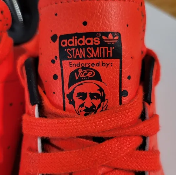 ADIDAS X STAN SMITH NEON RED GOLF SHOES MEN'S SIZE 6/WOMEN'S SIZE 7.5 LIMITED ED