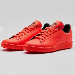 ADIDAS X STAN SMITH NEON RED GOLF SHOES MEN'S SIZE 6/WOMEN'S SIZE 7.5 LIMITED ED