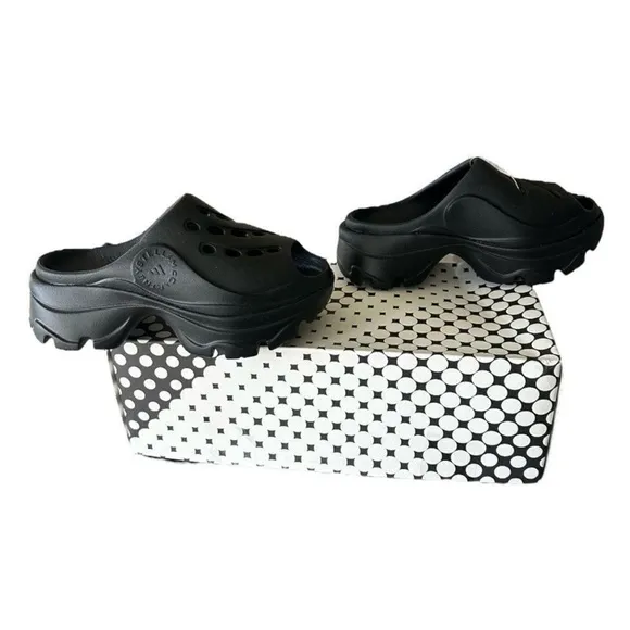 Adidas X Stella McCartney aSMC clog Black Platform Mules with Chunky Sole
