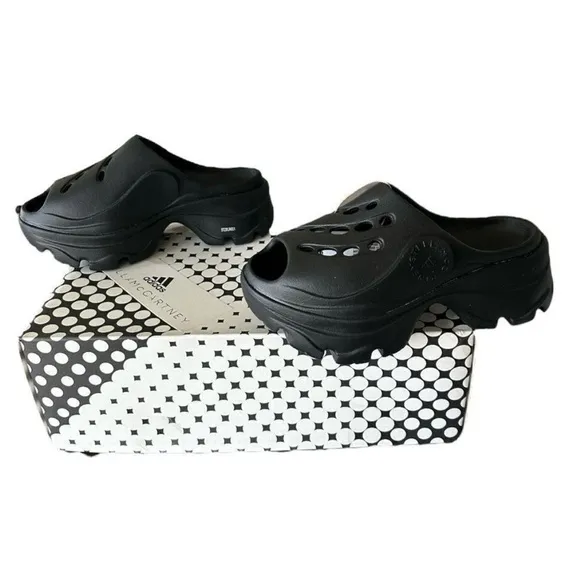 Adidas X Stella McCartney aSMC clog Black Platform Mules with Chunky Sole
