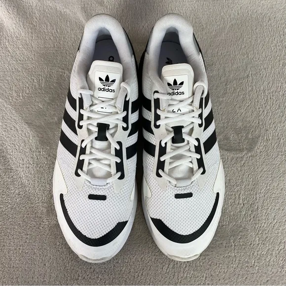 Adidas ZX 1K Boost Mens Running Training Shoes Sneakers Size 13 Black White NEW