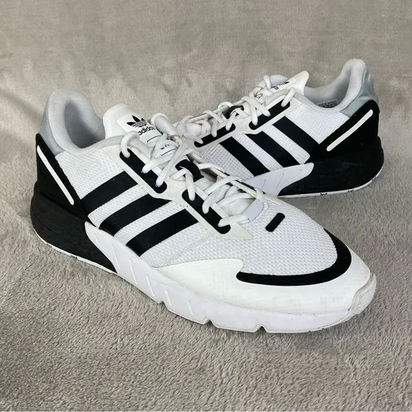 Adidas ZX 1K Boost Mens Running Training Shoes Sneakers Size 13 Black White NEW