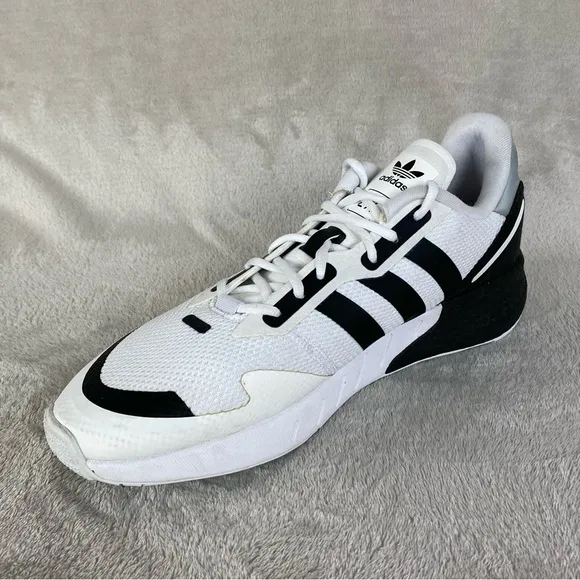 Adidas ZX 1K Boost Mens Running Training Shoes Sneakers Size 13 Black White NEW