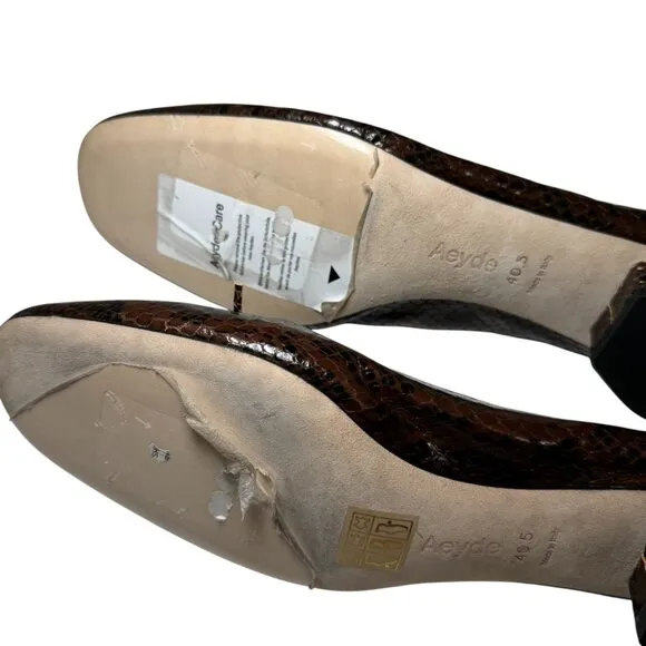 AEYDE Darya Snakeskin Print Pump Low Heel size 40.5/9.5 - 10  Italy  NEW $375