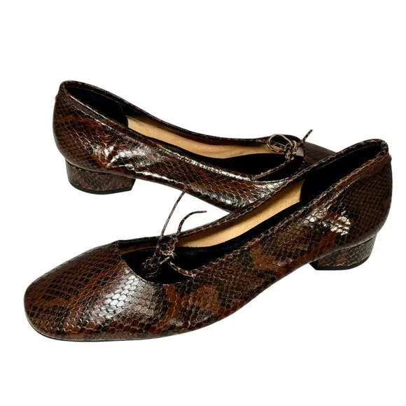 AEYDE Darya Snakeskin Print Pump Low Heel size 40.5/9.5 - 10  Italy  NEW $375