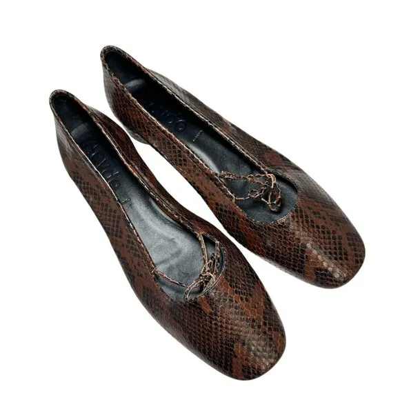 AEYDE Darya Snakeskin Print Pump Low Heel size 40.5/9.5 - 10  Italy  NEW $375