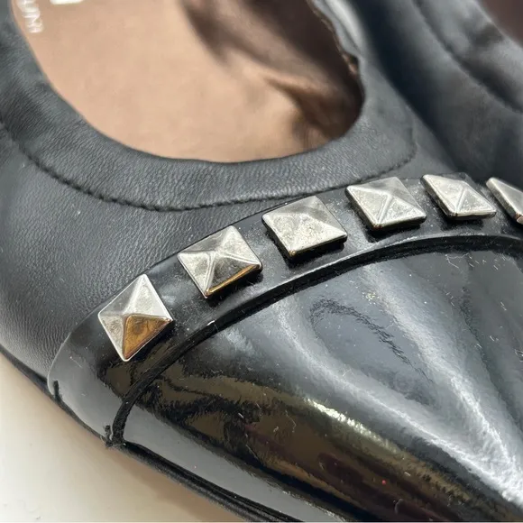 AGL ladies Leather shoes 40 Us 10 black rockstud Pumps capsule modern minimalist