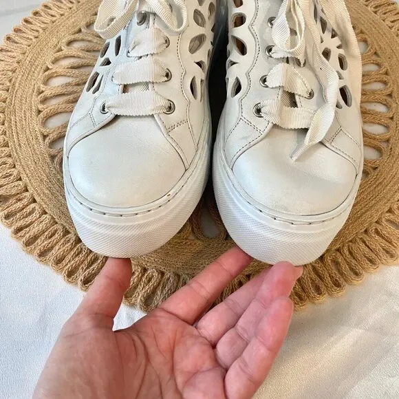AGL Mandi Cut-Out Sneaker White Leather Size EU 40