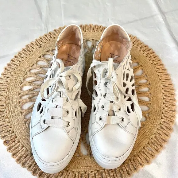AGL Mandi Cut-Out Sneaker White Leather Size EU 40