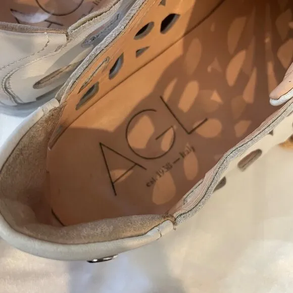 AGL Mandi Cut-Out Sneaker White Leather Size EU 40