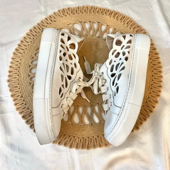 AGL Mandi Cut-Out Sneaker White Leather Size EU 40