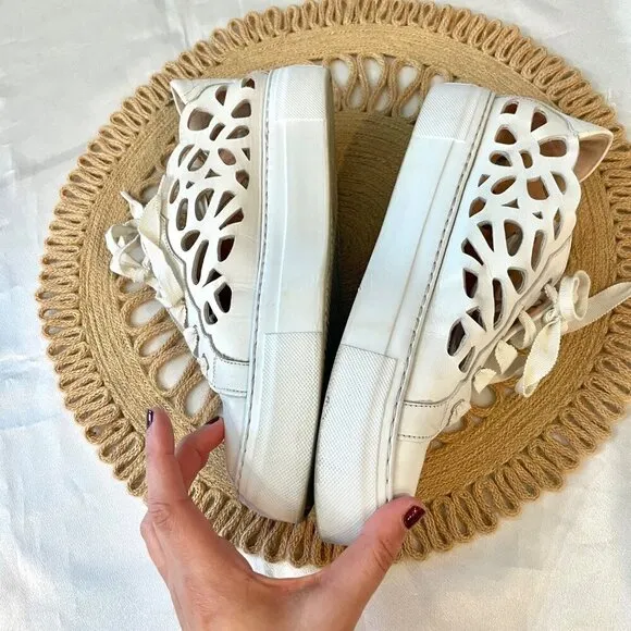 AGL Mandi Cut-Out Sneaker White Leather Size EU 40