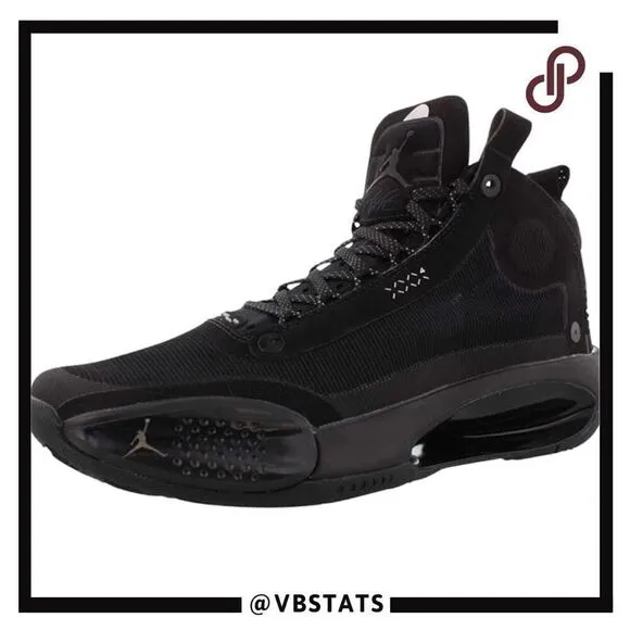 Air Jordan Men's 34 Black Cat Training Basketball Shoes Black Size