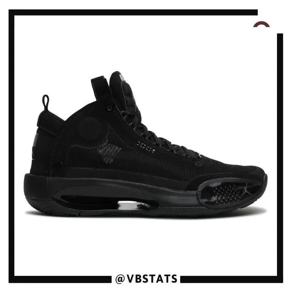 Air Jordan Men's 34 Black Cat Training Basketball Shoes Black Size